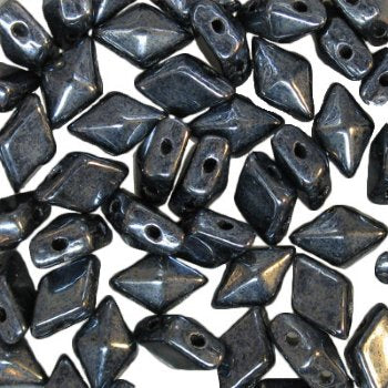 5.5 Grams of 5x8mm Hematite DiamonDuo Two Hole Beads