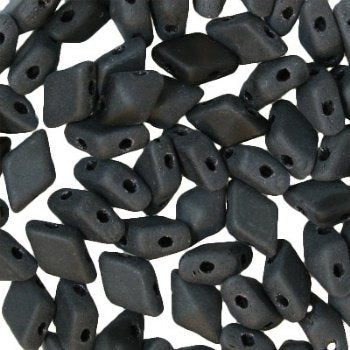 5.5 Grams of 5x8mm Matte Jet DiamonDuo Two Hole Beads
