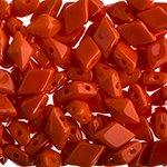5.5 Grams of 5x8mm Opaque Coral DiamonDuo Two Hole Beads