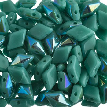 5.5 Grams of 5x8mm Opaque Turquoise AB DiamonDuo Two Hole Beads