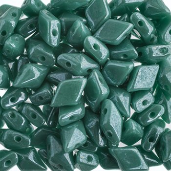 5.5 Grams of 5x8mm Opaque Turquoise Shimmer DiamonDuo Two Hole Beads