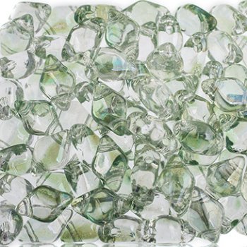 5.5 Grams of 5x8mm Transparent Lumi Mint DiamonDuo Two Hole Beads