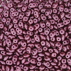 DUO525031 - 10 Grams Pastel Pearl Burgundy 2.5x5mm Superduo Beads
