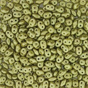 DUO525021 - 10 Grams Pastel Pearl Lime 2.5x5mm Superduo Beads