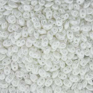 DUO525001 - 10 Grams Pastel White Pearl 2.5x5mm Superduo Beads