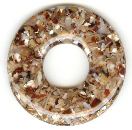 40mm Abalone Shell Donut - Brown Copper