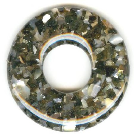 40mm Abalone Shell Donut - Grey / Black