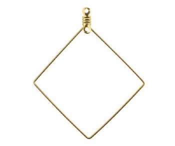 4 Pairs of 46x40mm Gold Plated Diamond Earring Hoops