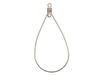 4 Pairs of 49x23mm Antique Silver Teardrop Earring Hoops
