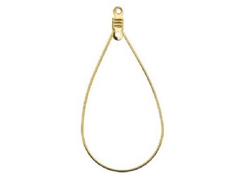 4 Pairs of 49x23mm Gold Plated Teardrop Earring Hoops