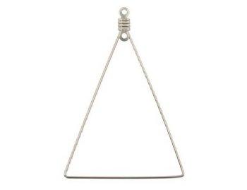 4 Pairs of 49x35mm Antique Silver Triangle Earring Hoops