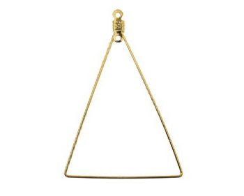 4 Pairs of 49x35mm Gold Plated Triangle Earring Hoops