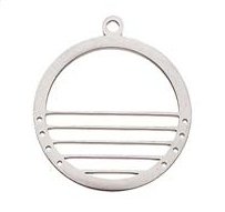 1, 25mm Stainless Steel Beadable Round Pendant