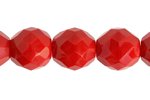 25 10mm Faceted Round Opaque Medium Red Glass Beads