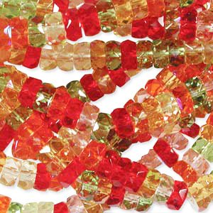 50 3x6mm Faceted Rondelle Beads - Tango Mix