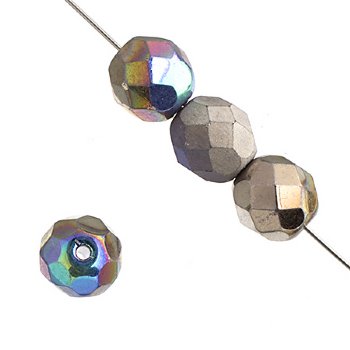 100 4mm Crystal Glitter Argentic Shine Faceted Firepolish Beads