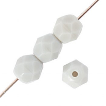 100 4mm Faceted Opaque Light Grey Firepolish