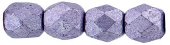 100 4mm Faceted Saturated Metallic Ballet Slipper Firepolish Beads