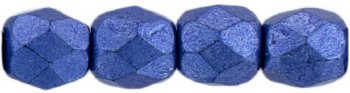 100 4mm Faceted Saturated Metallic Navy Peony Firepolish Beads