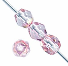 100, 4mm Faceted Transparent Crystal Lilac Bronze Lustre Firepolish Beads
