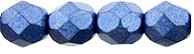50 6mm Faceted Saturated Metallic Navy Peony Firepolish Beads