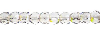 40, 6mm Crystal AB Faceted Czech Glass Hill Beads