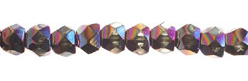 40, 6mm Crystal Bronze Rainbow Faceted Czech Glass Hill Beads
