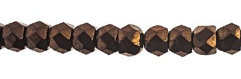 40, 6mm Jet Bronze Faceted Czech Glass Hill Beads
