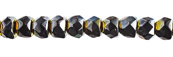 40, 6mm Jet Marea Faceted Czech Glass Hill Beads