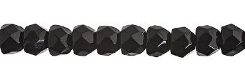 40, 6mm Opaque Jet Faceted Czech Glass Hill Beads