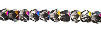 40, 6mm Crystal Vitrail Faceted Czech Glass Hill Beads