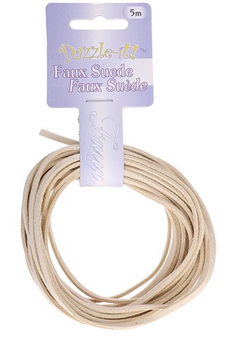 5m of 2.7mm Ivory Faux Suede Lacing