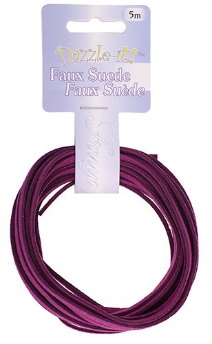 5m of 2.7mm Purple Faux Suede Lacing