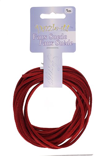 5m of 2.7mm Red Faux Suede Lacing