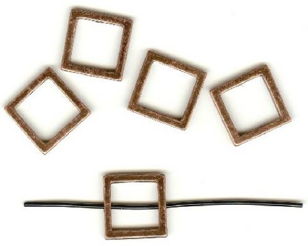 5 15x5mm Antique Copper Square Frames