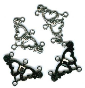 4 16x25mm Fancy Gunmetal 3-to-1 Connector / Link