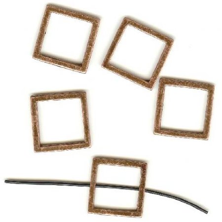 5 18x8mm Antique Copper Square Frames