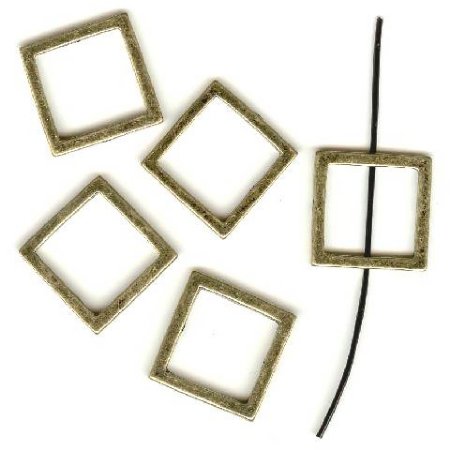 5 18x8mm Antique Gold Square Frames