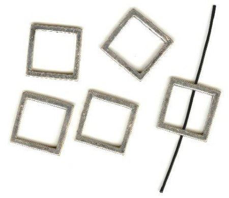 5 18x8mm Antique Silver Square Frames
