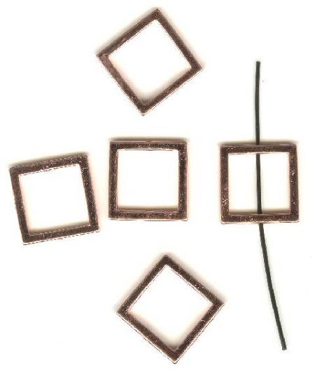 5 18x8mm Bright Copper Square Frames