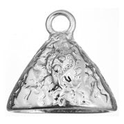 2 25x21x8mm Bright Silver Hammered Zinc Alloy End Caps with Loop