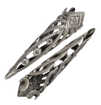 10 28x8mm Antique Silver Filigrae Cones