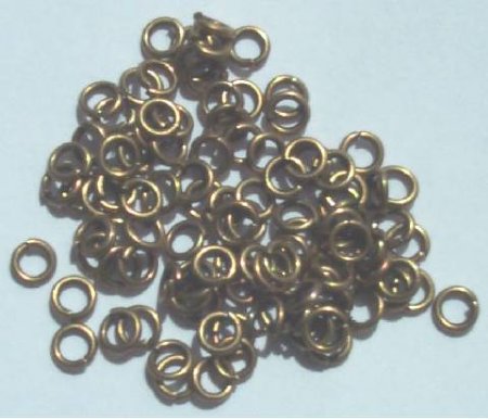 100 4mm Antique Gold Jump Rings