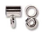 12, 4mm Small Silver Plated Tube Sliding Bails