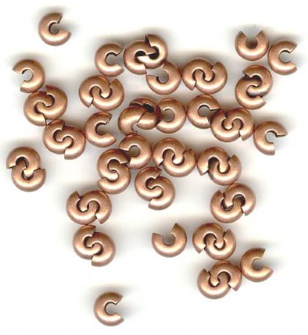 100 4mm Antique Copper Crimp Covers
