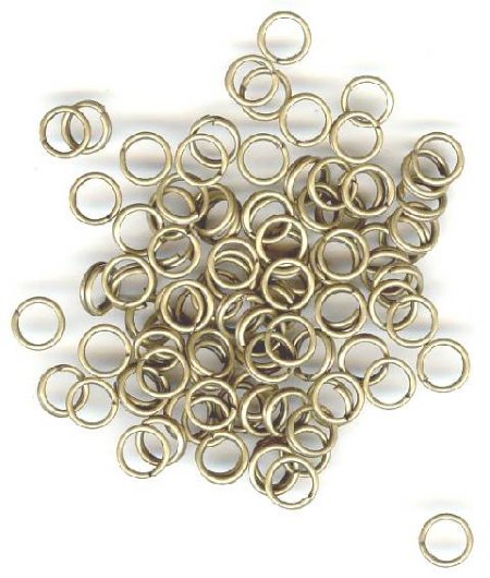 100 5mm Antique Gold Plated Split Rings