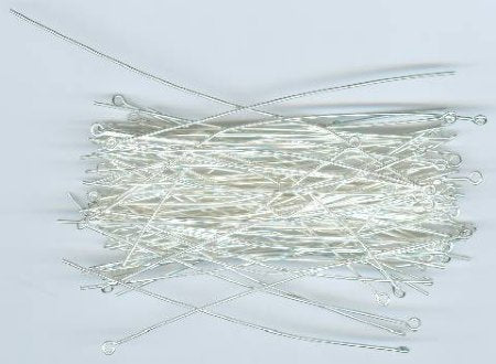 100, 3 Inch 20ga Bright Silver Eye Pins