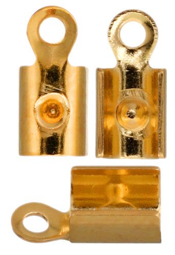 50 7x3mm Small Gold Foldover Crimp Ends