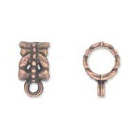 5 8x6mm Antique Copper Dragonfly Sliding Tube Bail