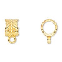 5 8x6mm Bright Gold Dragonfly Sliding Tube Bail